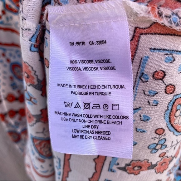 Maeve Anthropologie Praslin Lion Floral Button Front Flutter Sleeve Dress Sz 2 - Picture 8 of 9